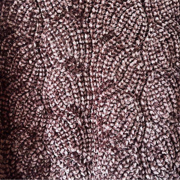 Pink Rose Chenille Sweater XS Brown Cable Knit Textured Pullover Cozy Soft - Picture 3 of 9